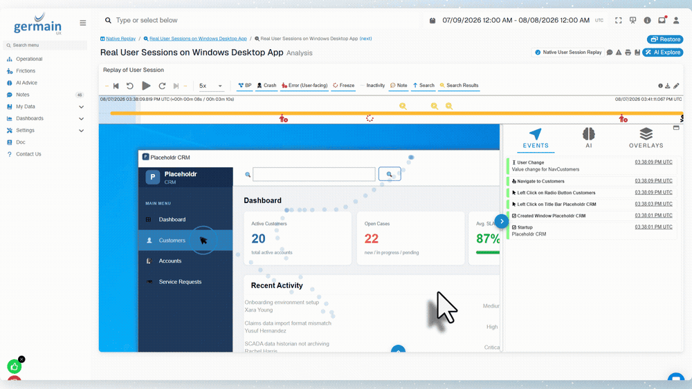 Real User Monitoring And Session Replay for Windows Applications - GermainUX