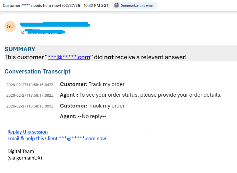 Detect & help SFDC Users when they don't get answers from your chatbot