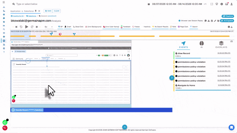Salesforce Click Performance Analysis Example