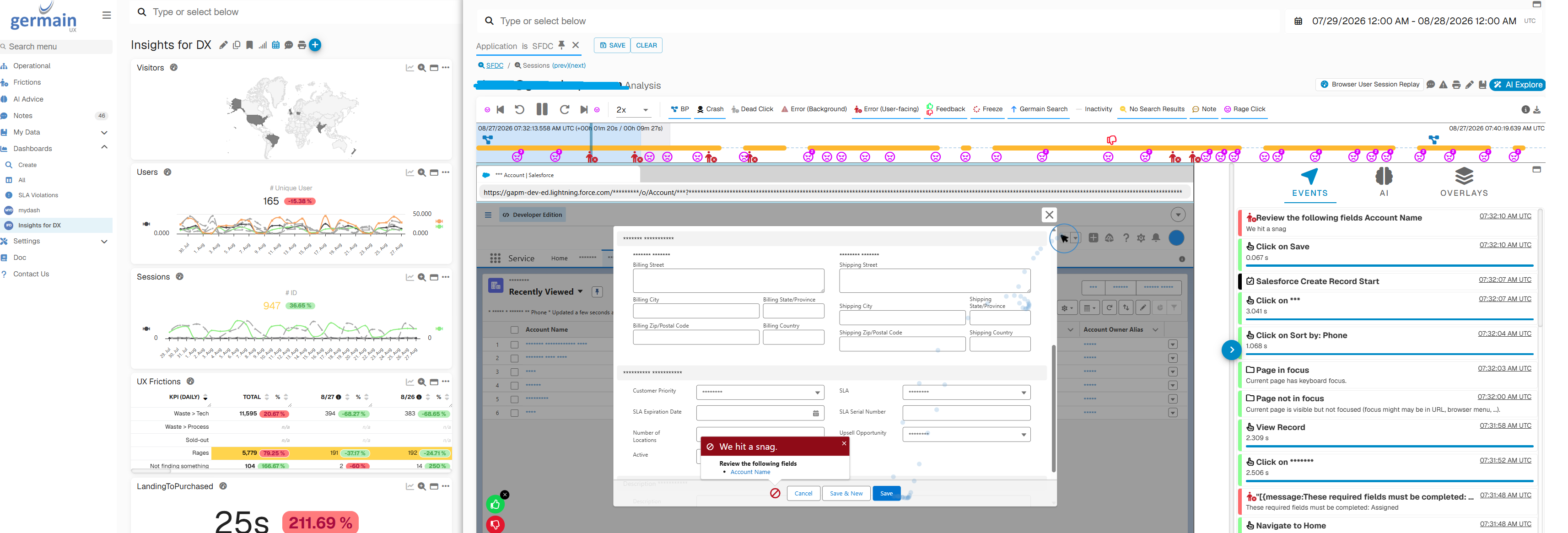 User Monitoring and Session Replay for Salesforce Cloud (Configure): Salesforce Session Replay