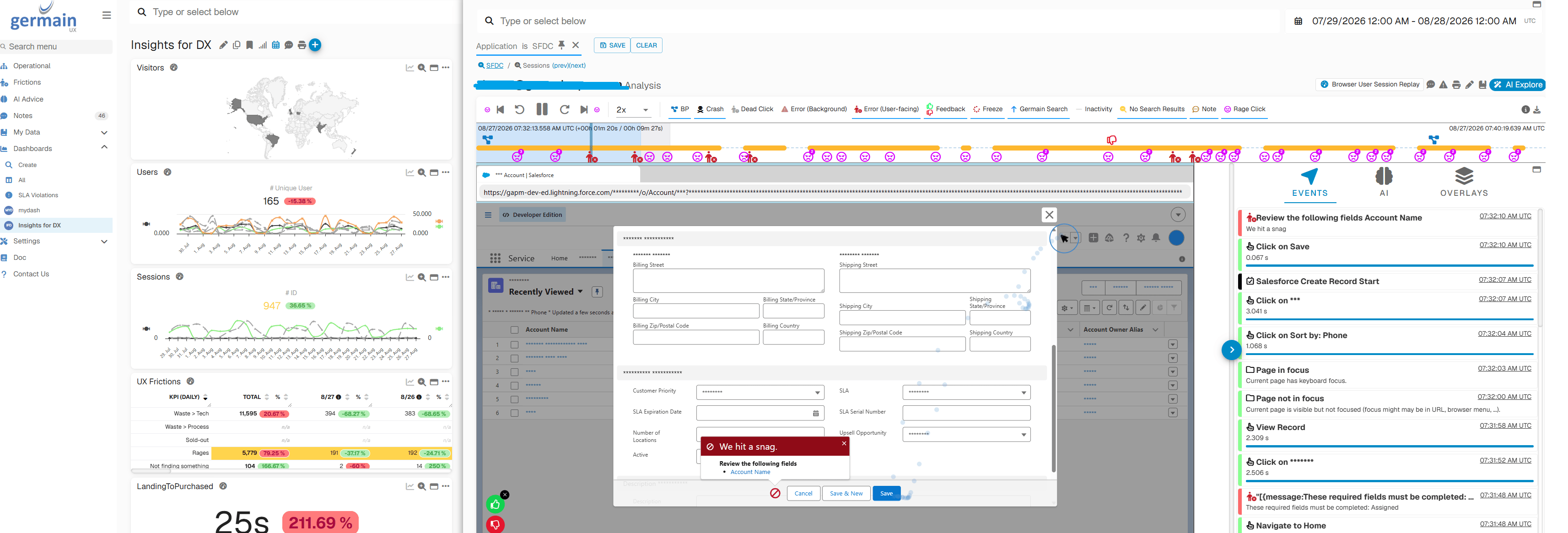 User Monitoring and Session Replay for Salesforce Cloud (Configure): Salesforce Session Replay
