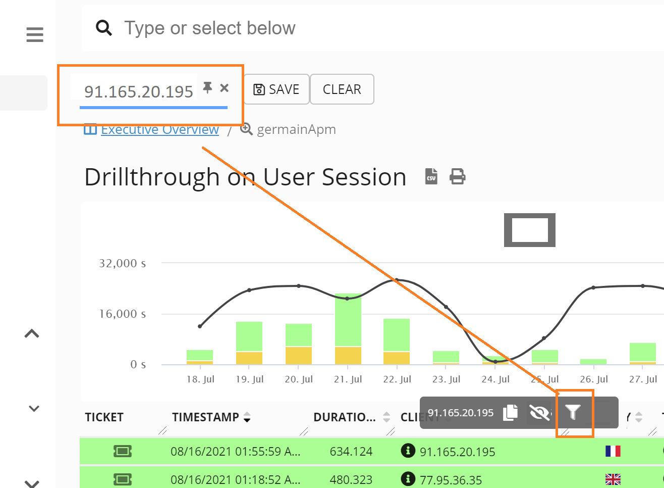 Value filtering
