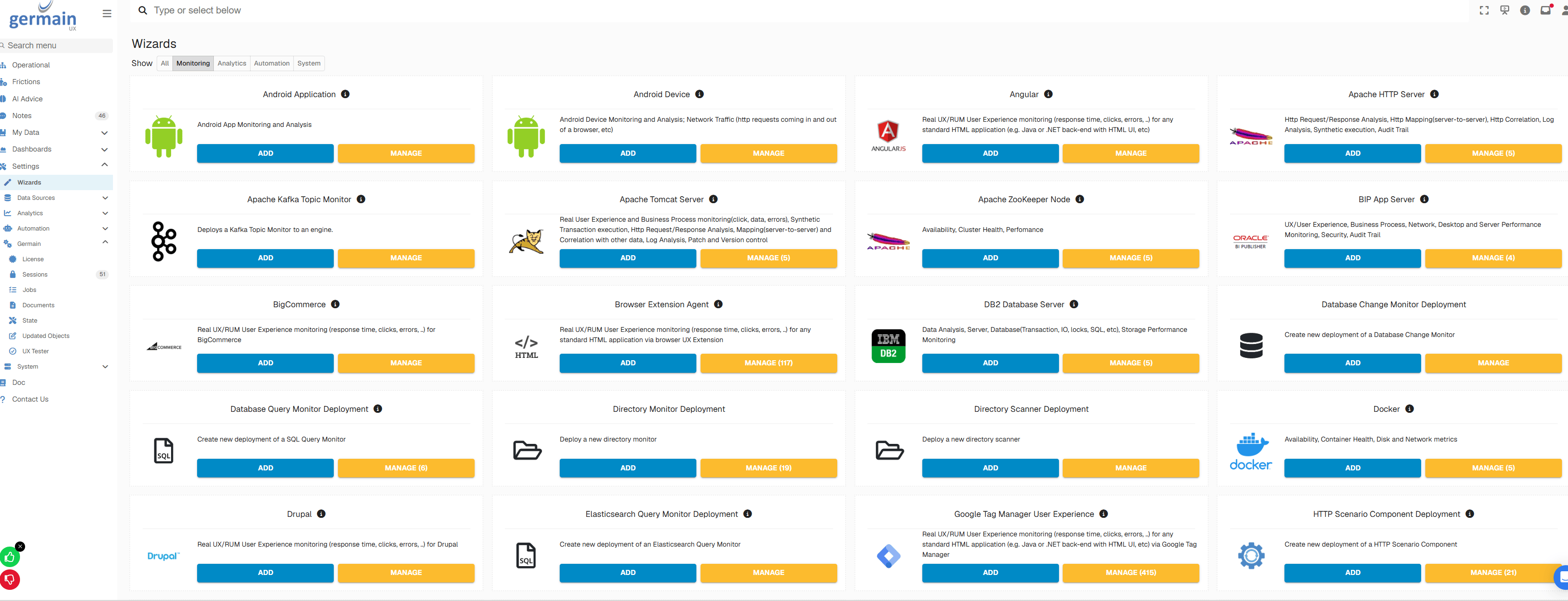 Monitoring Config Wizards