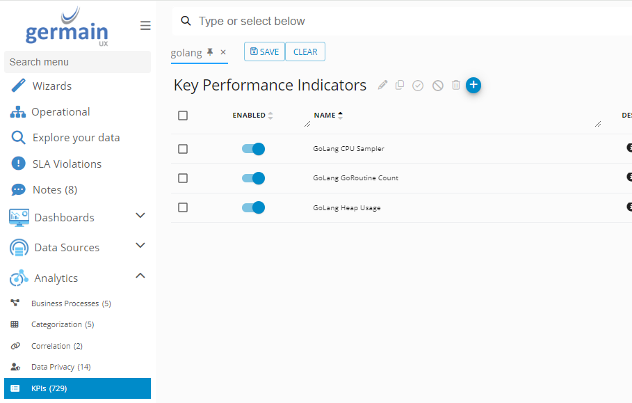 Configure Analytics, Automation, Dashboard and Report for GoLang: Go analytics
