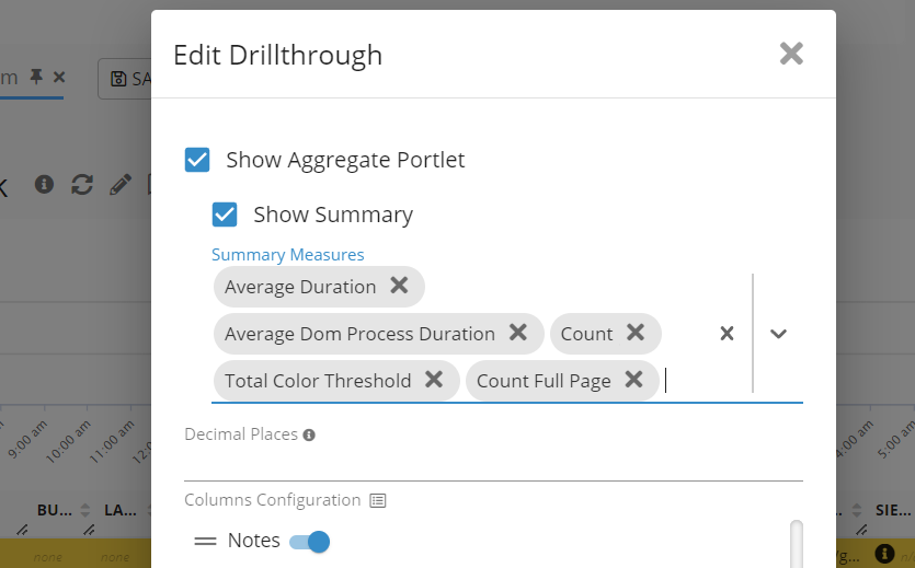 Summary Portlet on Drill-through Dashboard