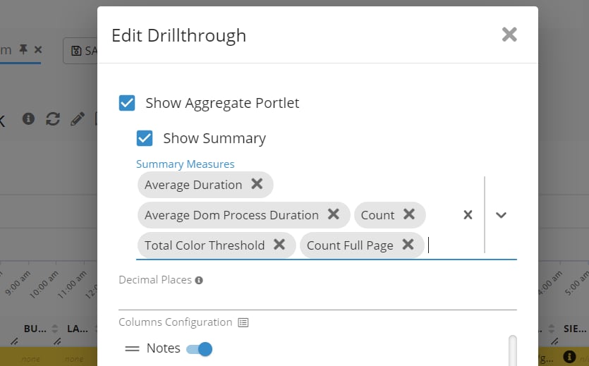 Summary Portlet on Drill-through Dashboard