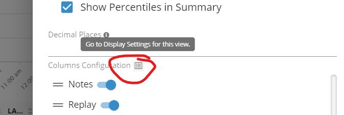 View Display Settings from Drill-through Dashboard