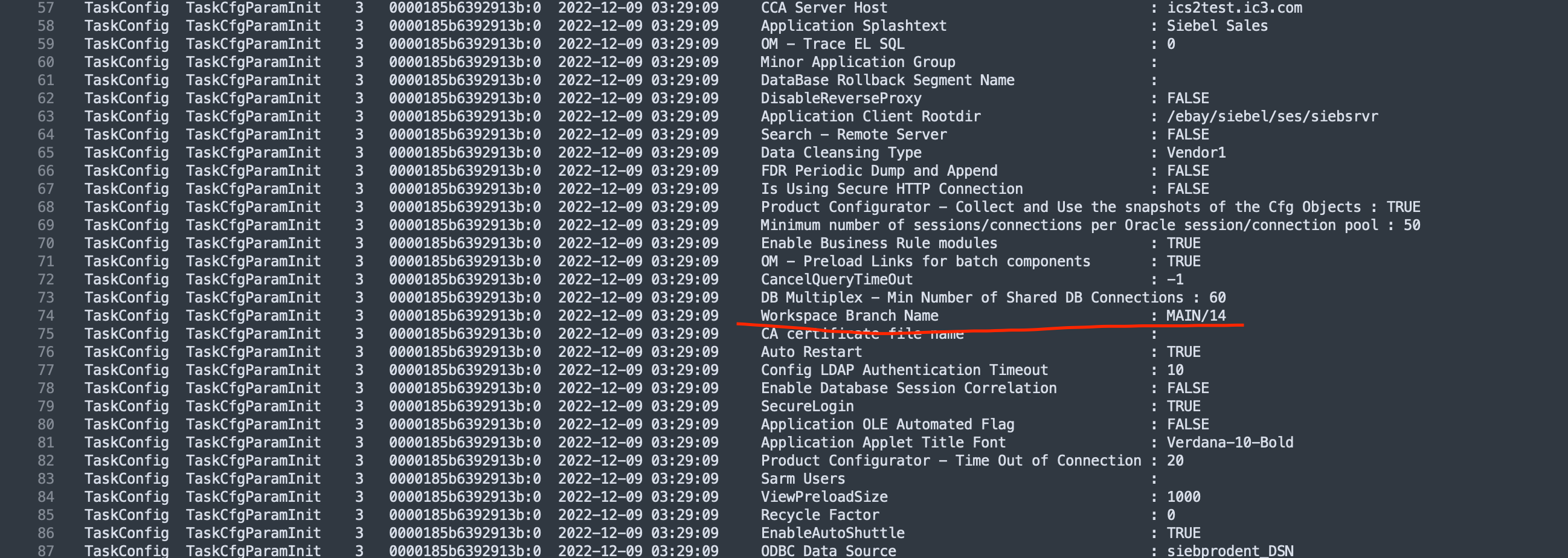 Workspace Branch Name of Siebel CRM
