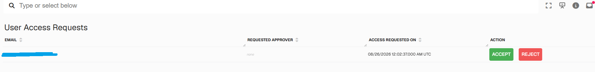 User Access Request: Review Access Requests
