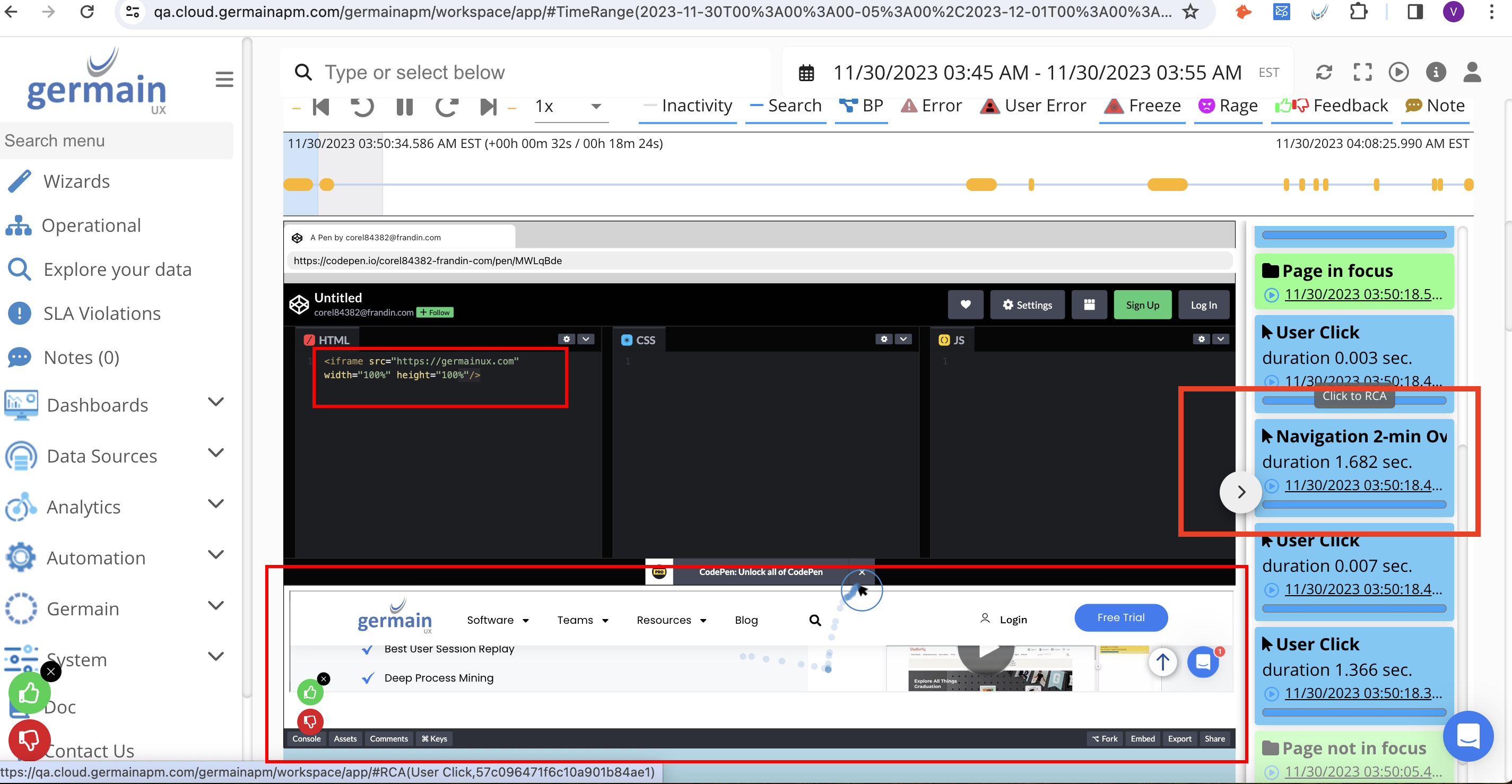 Nested CORS Iframe monitoring