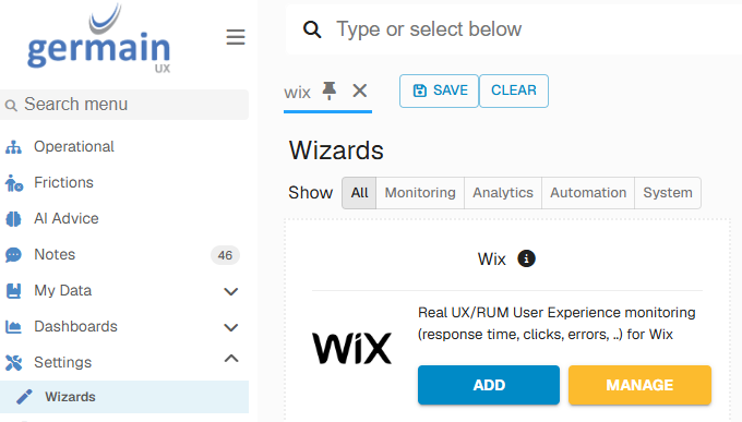 Deploy Monitoring for Wix: 1 Open the Wix Wizard