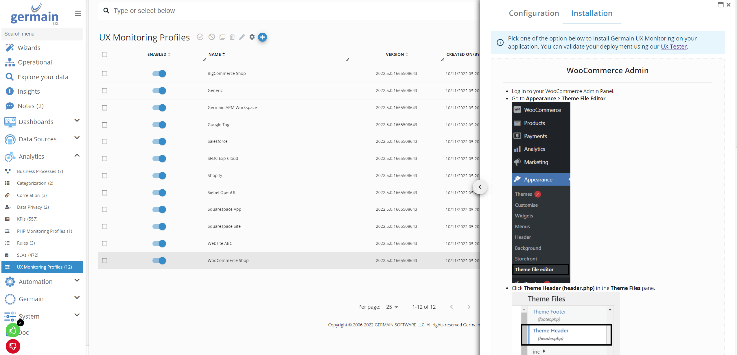 Deploy Monitoring for WooCommerce: 2. Configure the Application