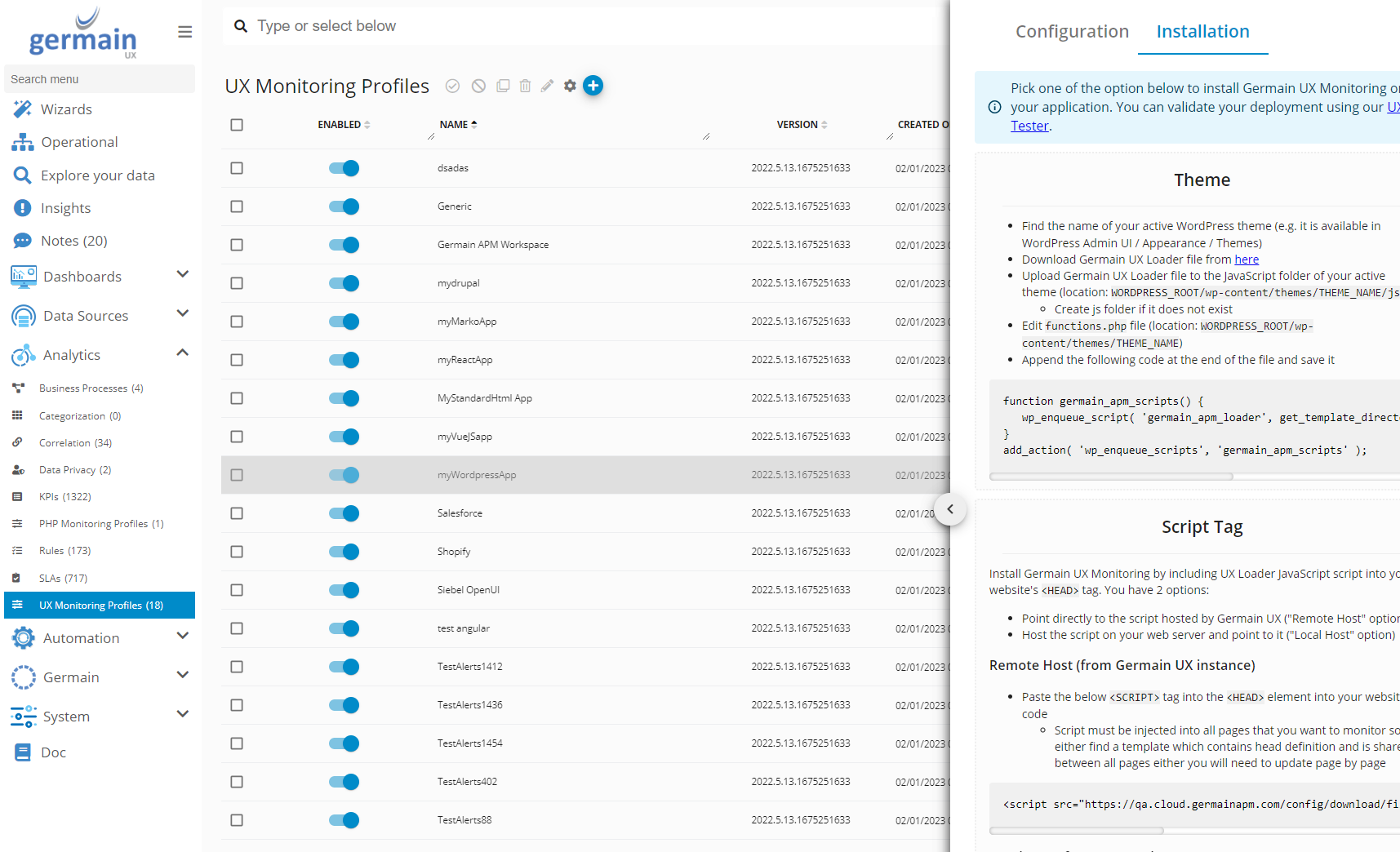 Deploy Monitoring for WordPress: 3. Complete the Wizard