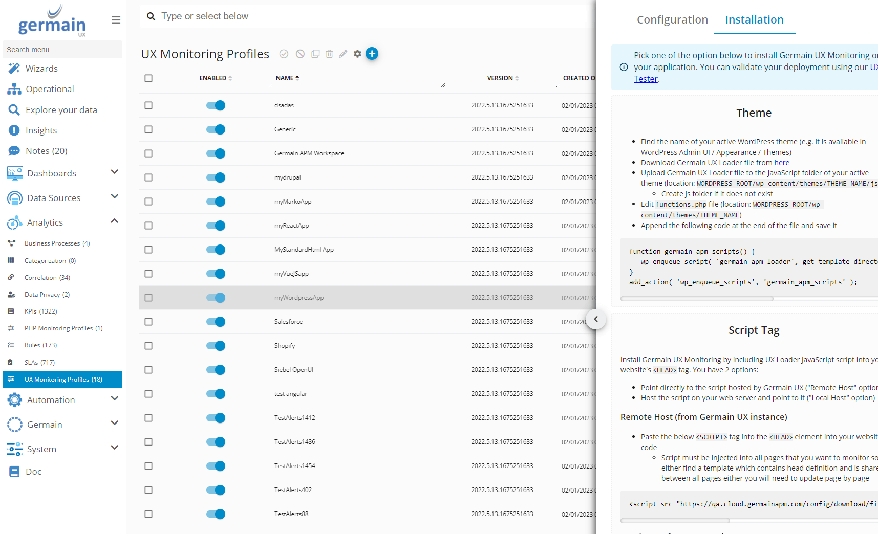 Deploy Monitoring for WordPress: 3. Complete the Wizard