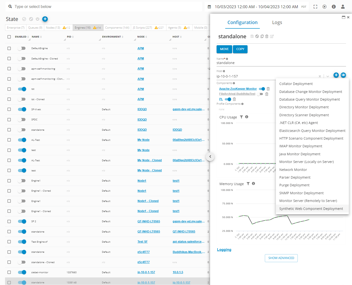 Deploy Synthetic Scenario: Deploy within an Engine