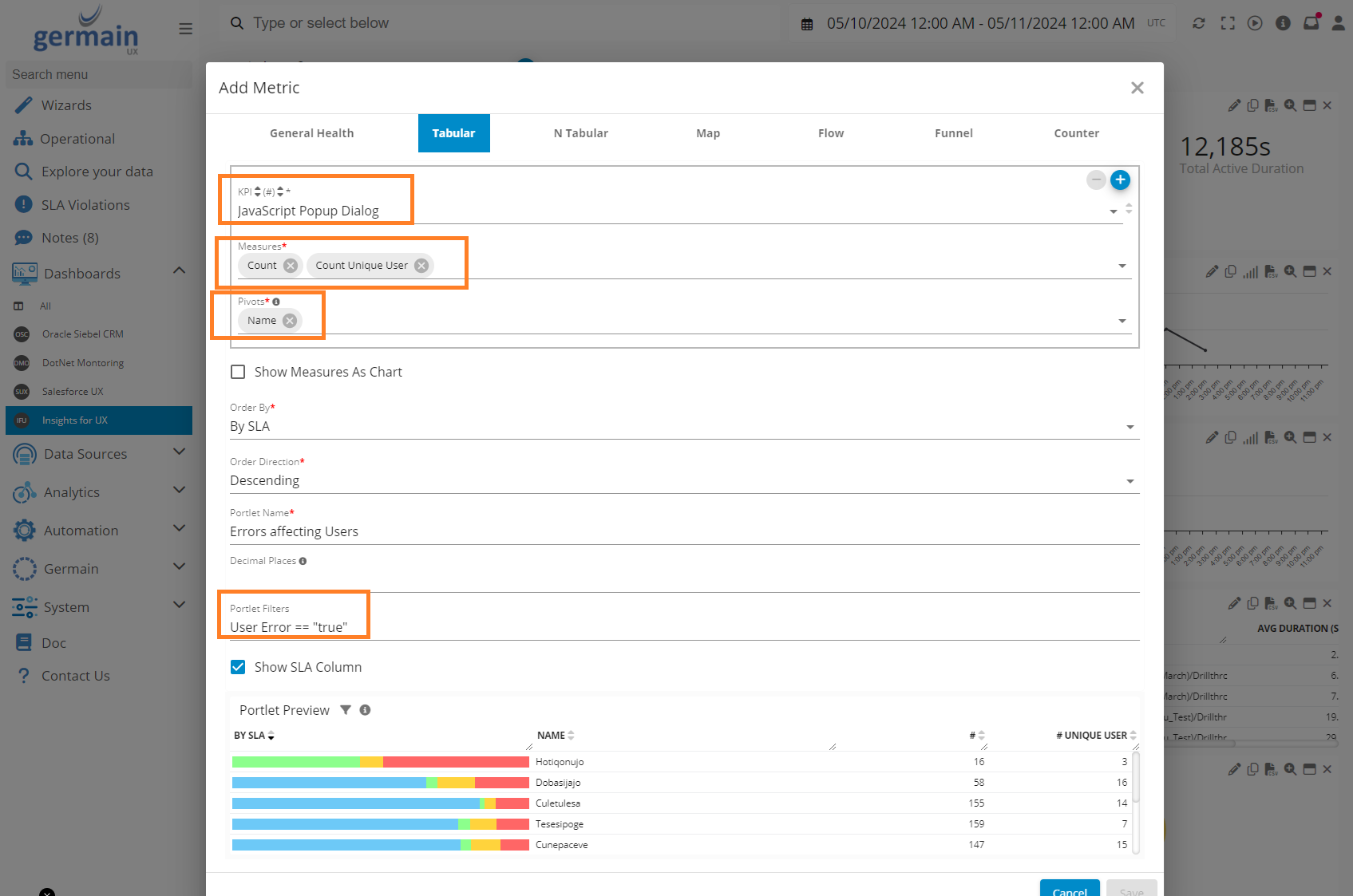 Configure User Error Monitoring: Apply the User-Facing Error Filter