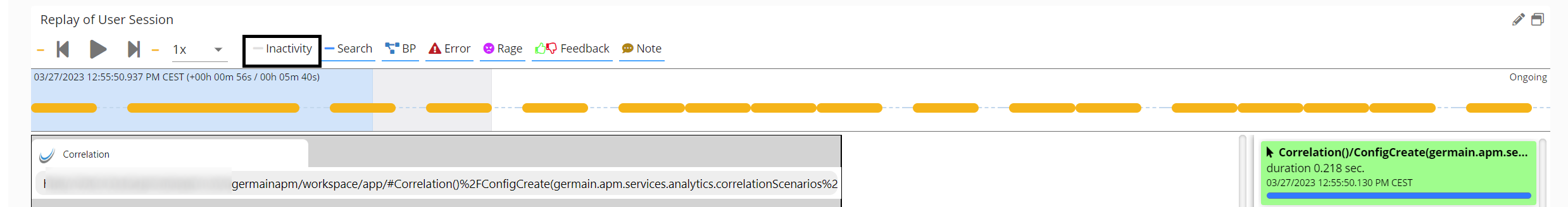 Session Replay with disabled user inactivity