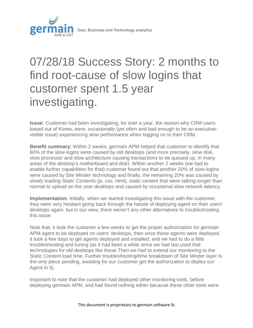 Success story, page 1
