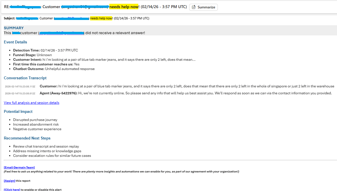 Detect & Act When Your Bot or CSR Gives the Wrong Answer , GermainUX