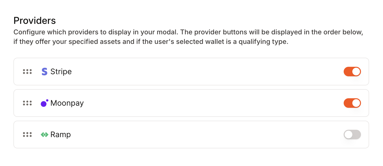 Developer Portal Payment Providers Configuration
