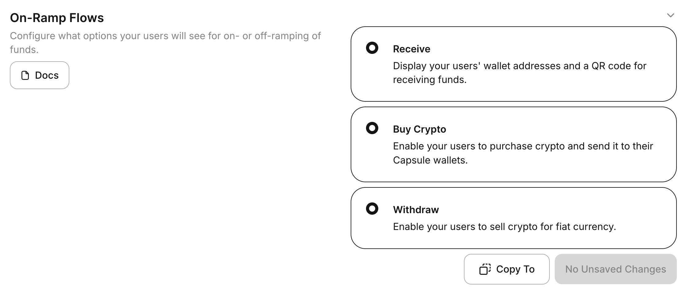 On-ramp flows configuration