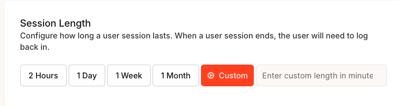 Developer Portal Session Length Configuration