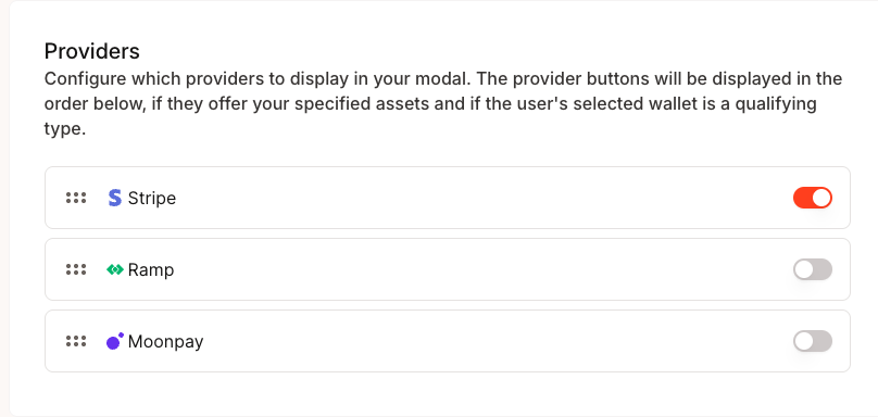 Developer Portal Payment Providers Configuration