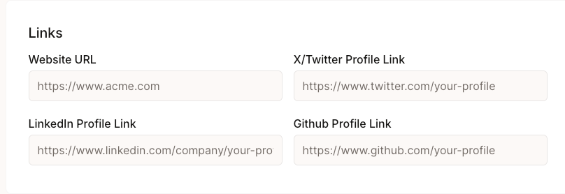 Developer Portal Social Links Configuration