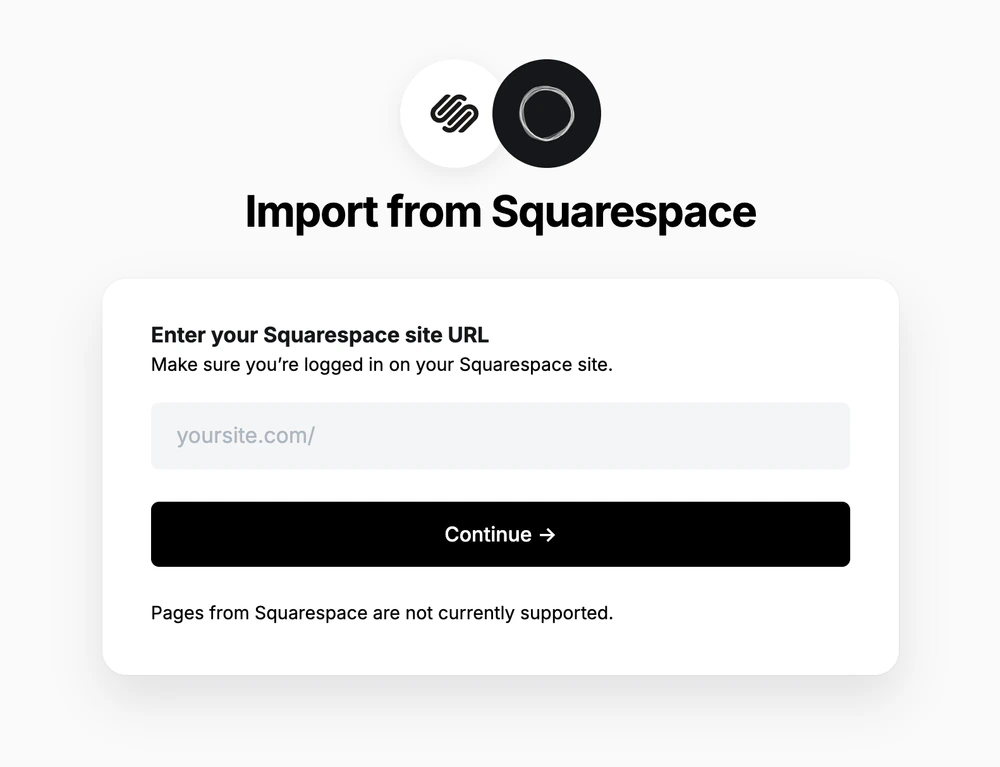 Squarespace Step 1