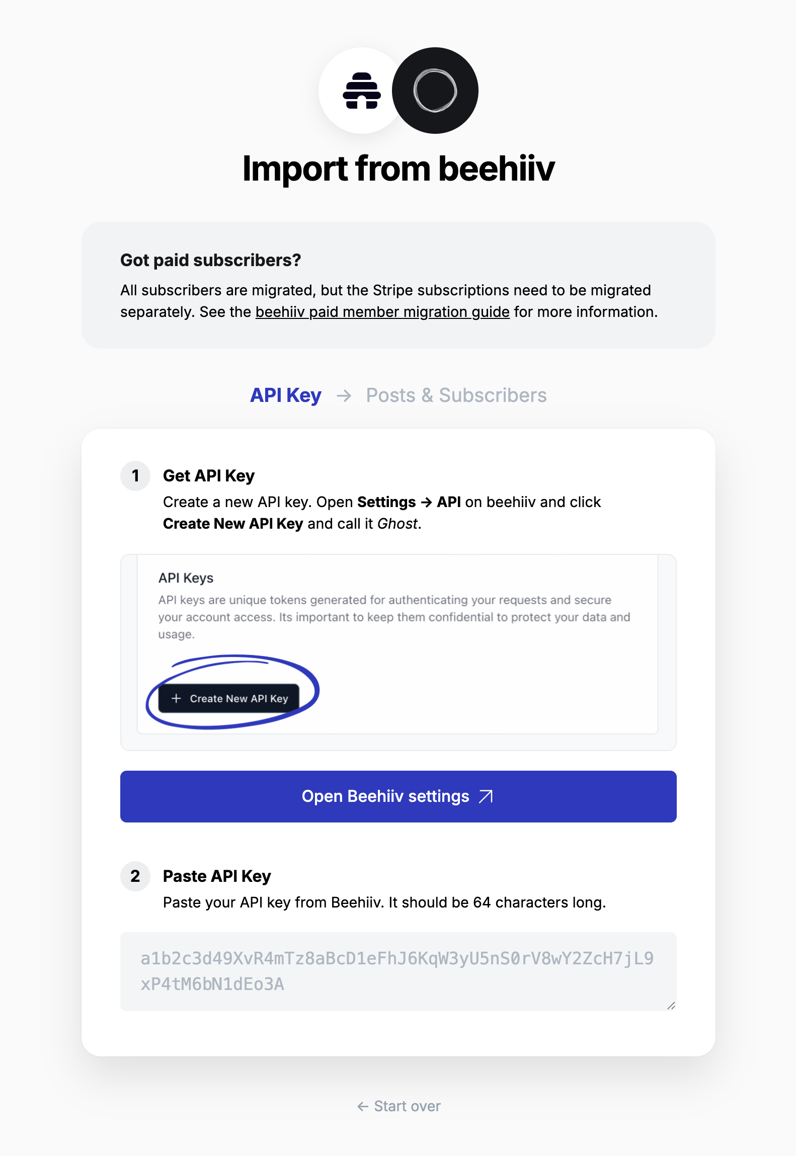 beehiiv API key