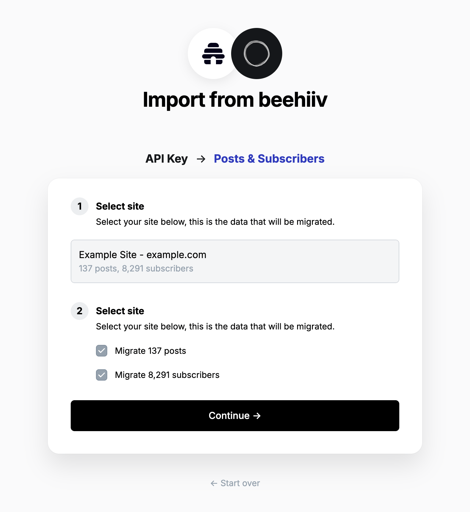 beehiiv select site