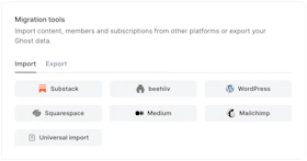 The in app Migrate Tools