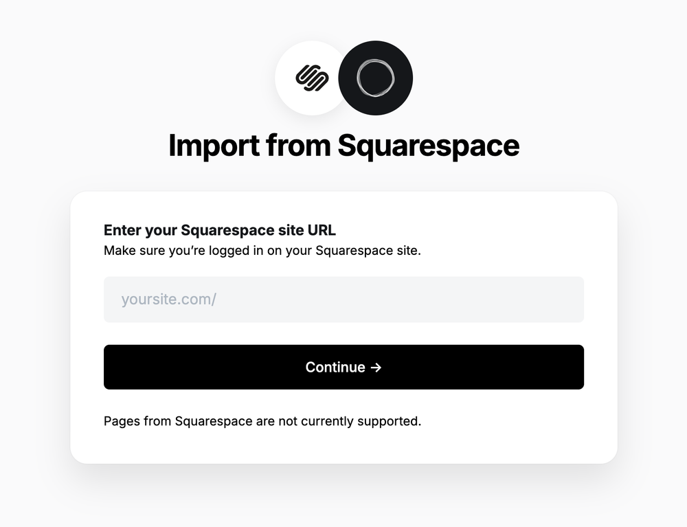 Squarespace Step 1