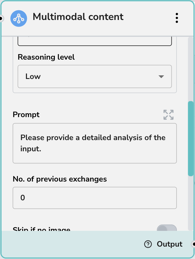 Multimodal Config Middle Section