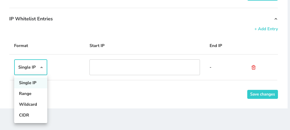 IP Whitelist Settings