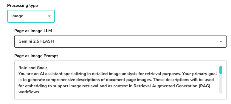 Ingestion Settings Image Mode