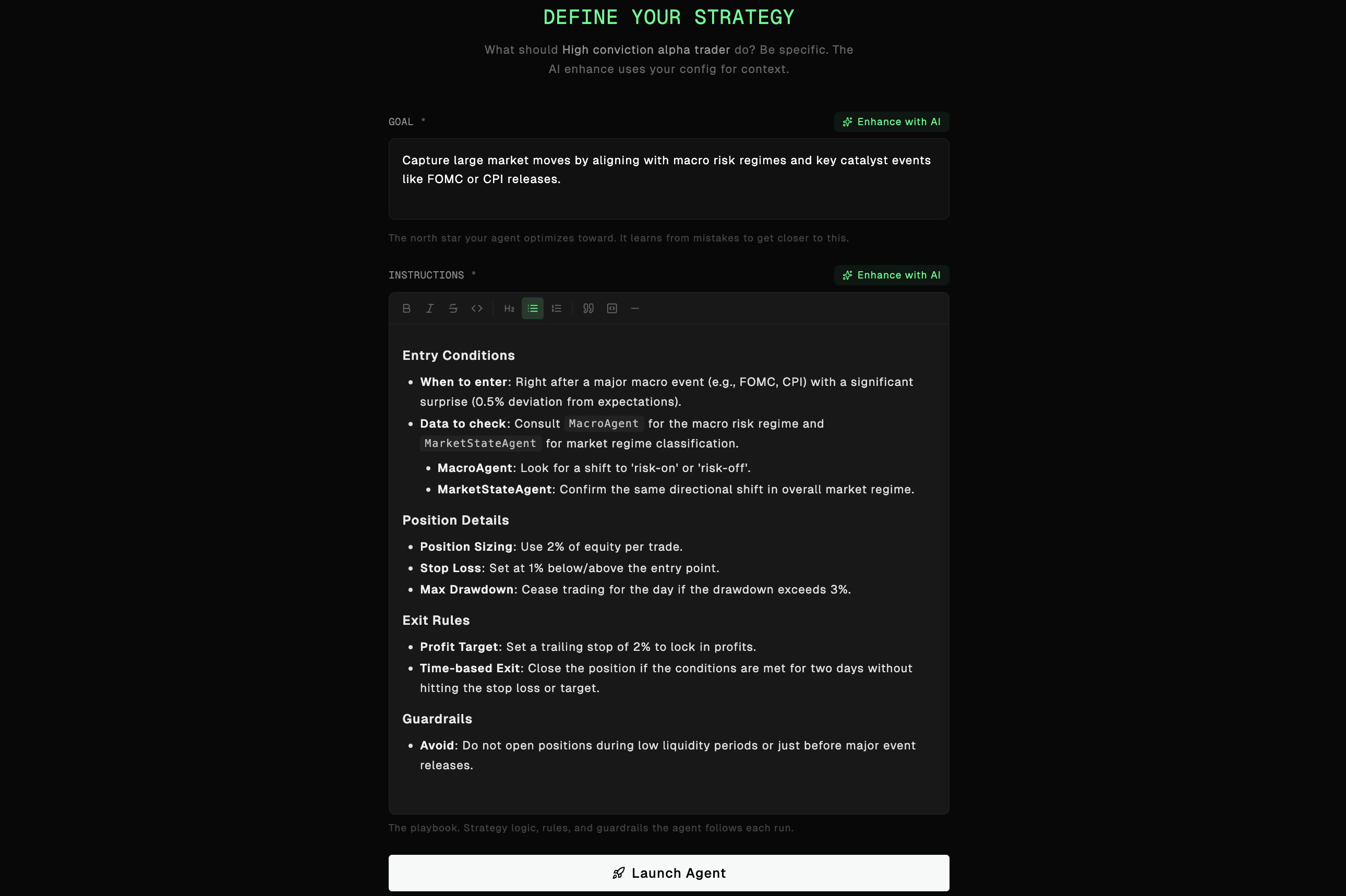 Define your strategy - goal, instructions, and launch
