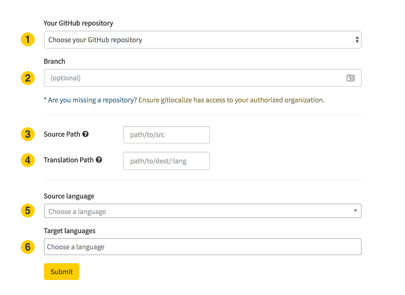 The Add repository form