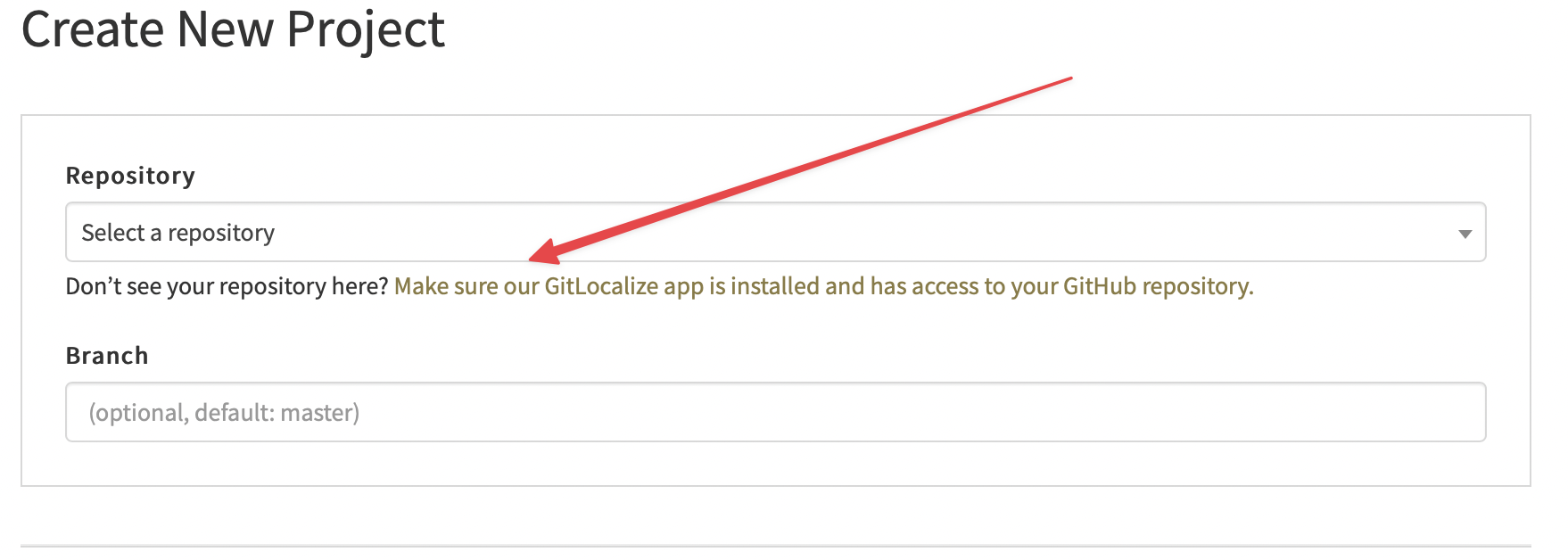 The link to configure GitHub App repository access