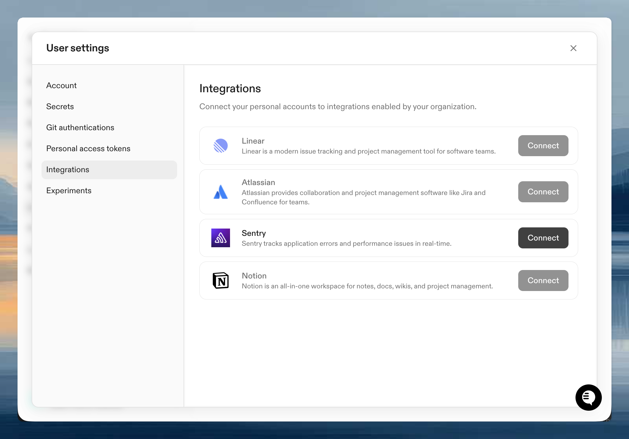 User authentication for Sentry