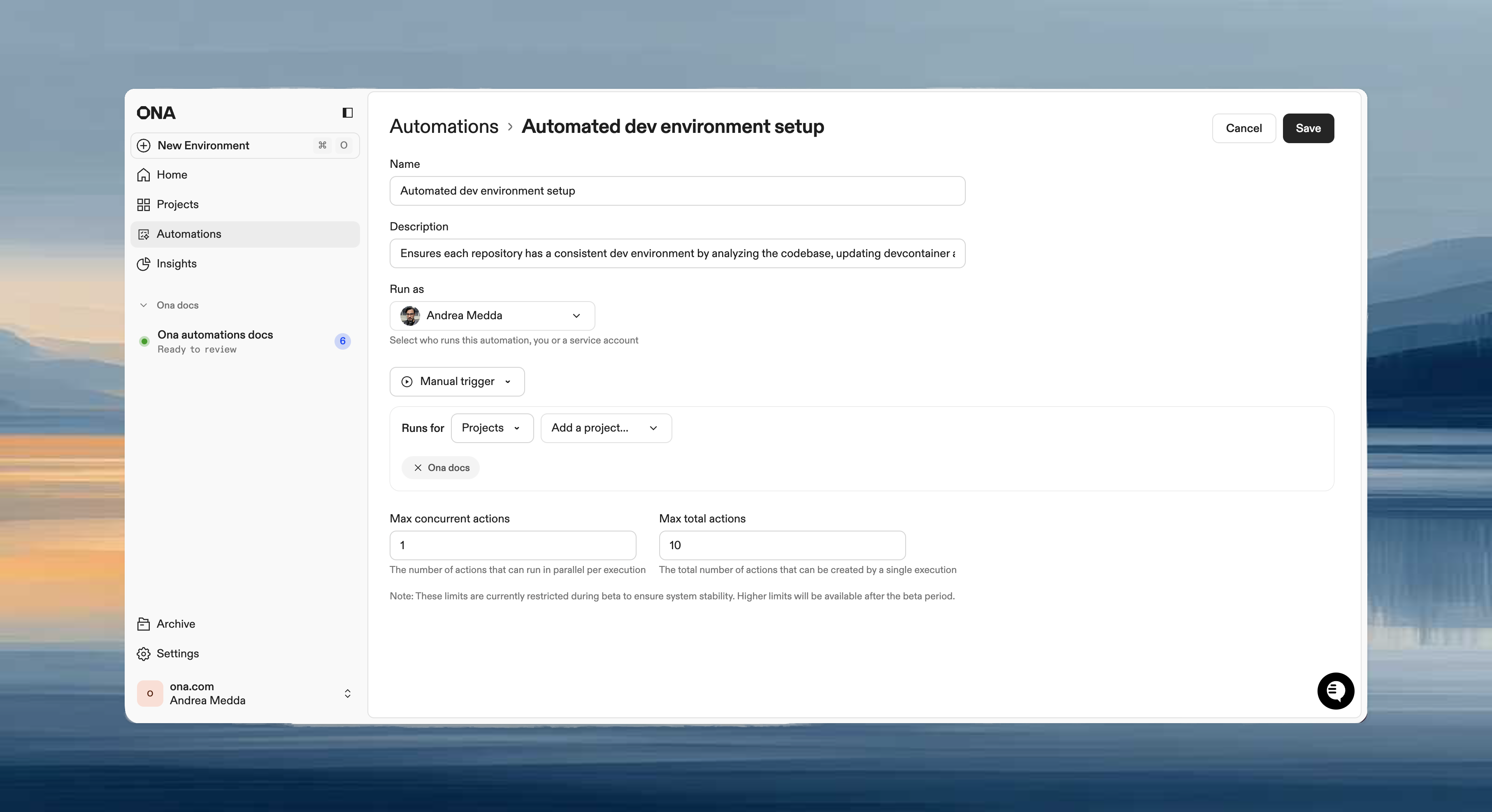 Basic configuration form