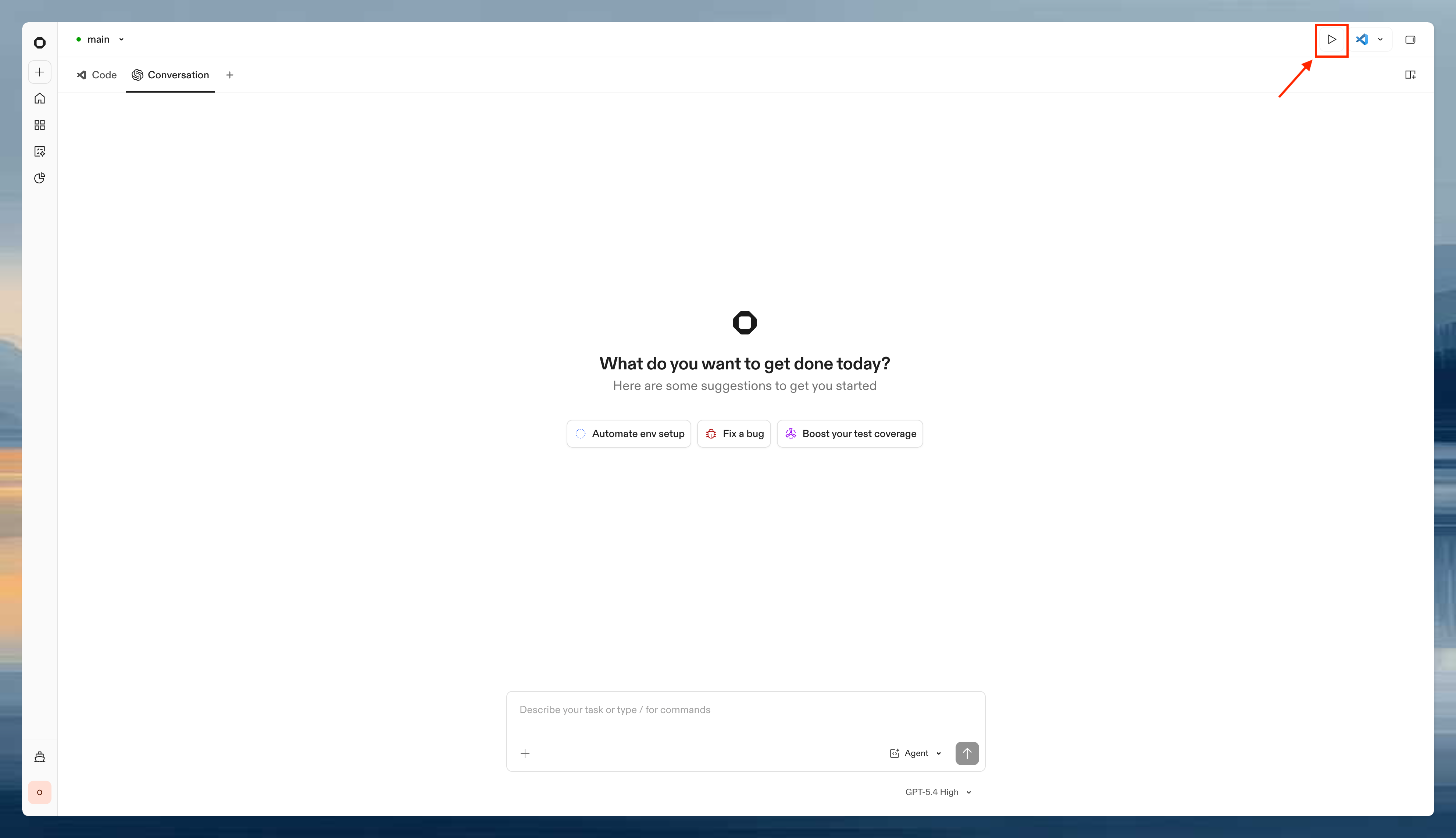 Open Browser button on a running environment page