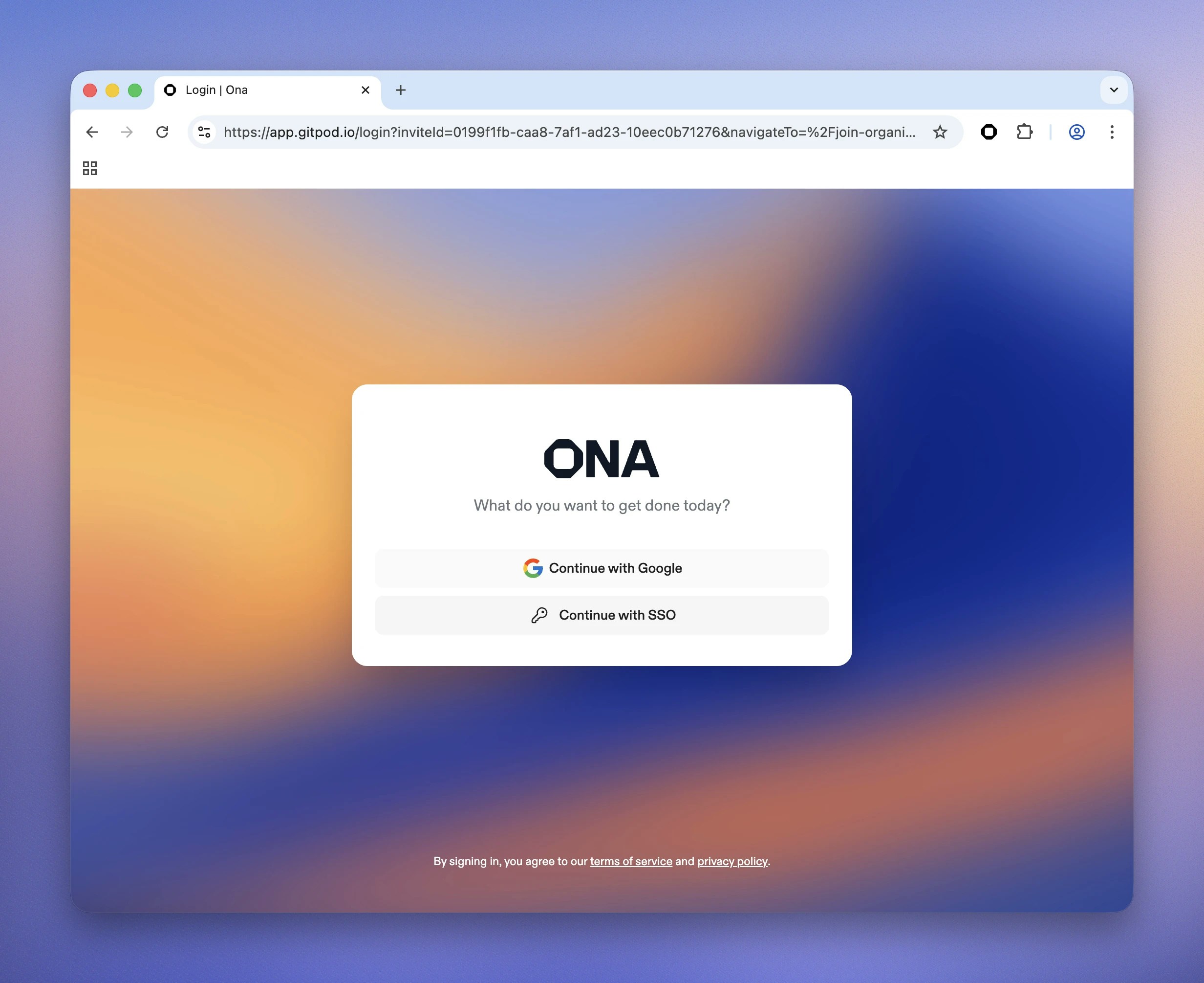 Login on invite link