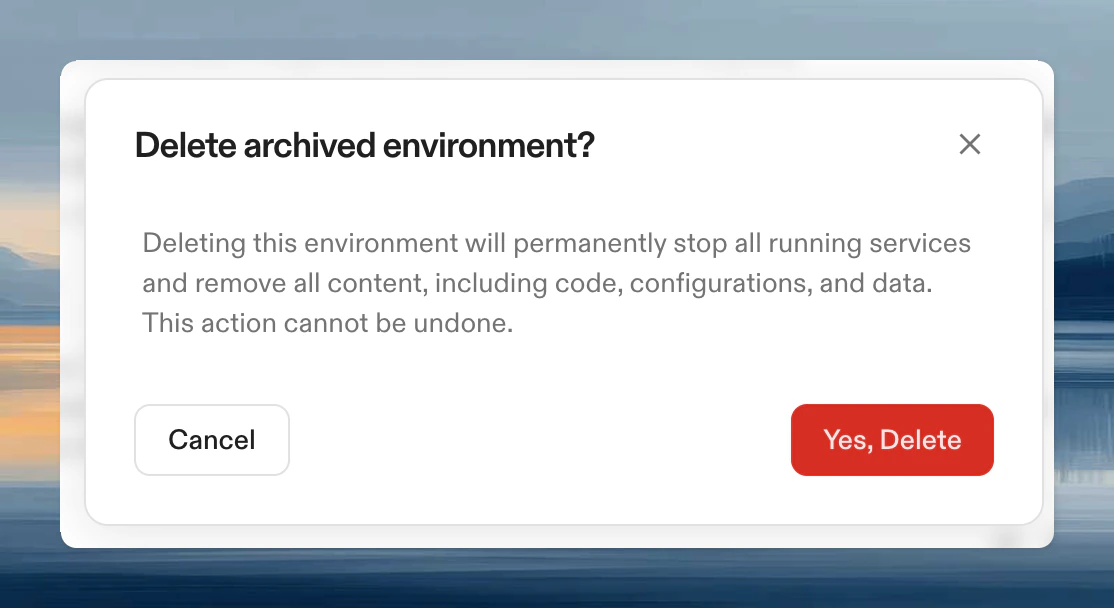 Delete All confirmation dialog