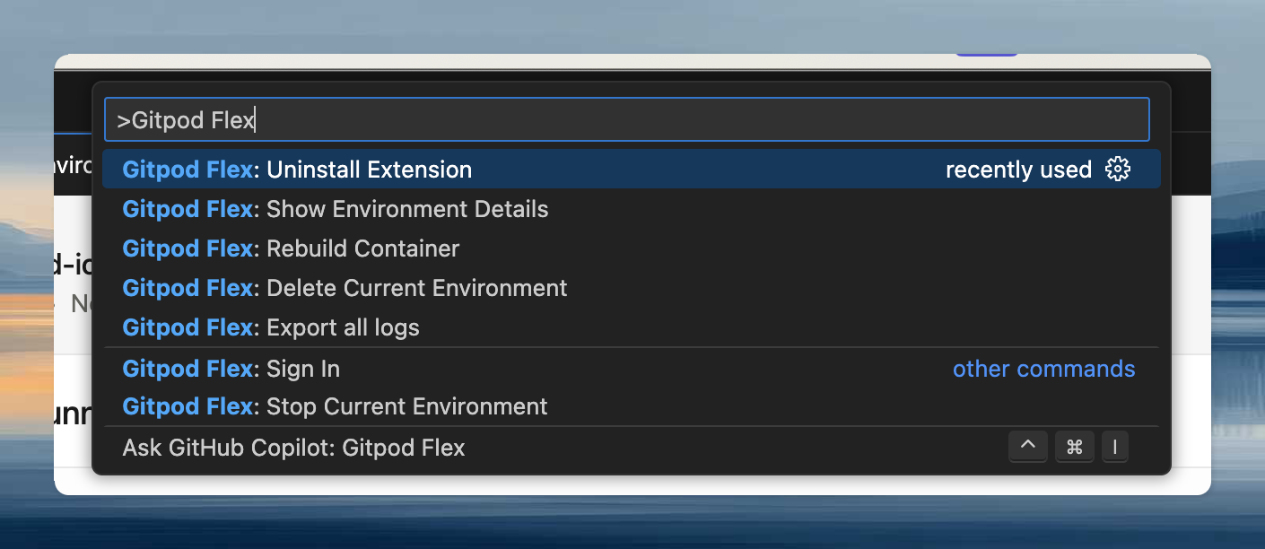 VS Code command palette showing available Ona commands