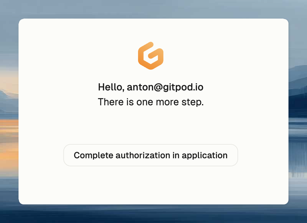Ona authentication page confirming successful sign-in