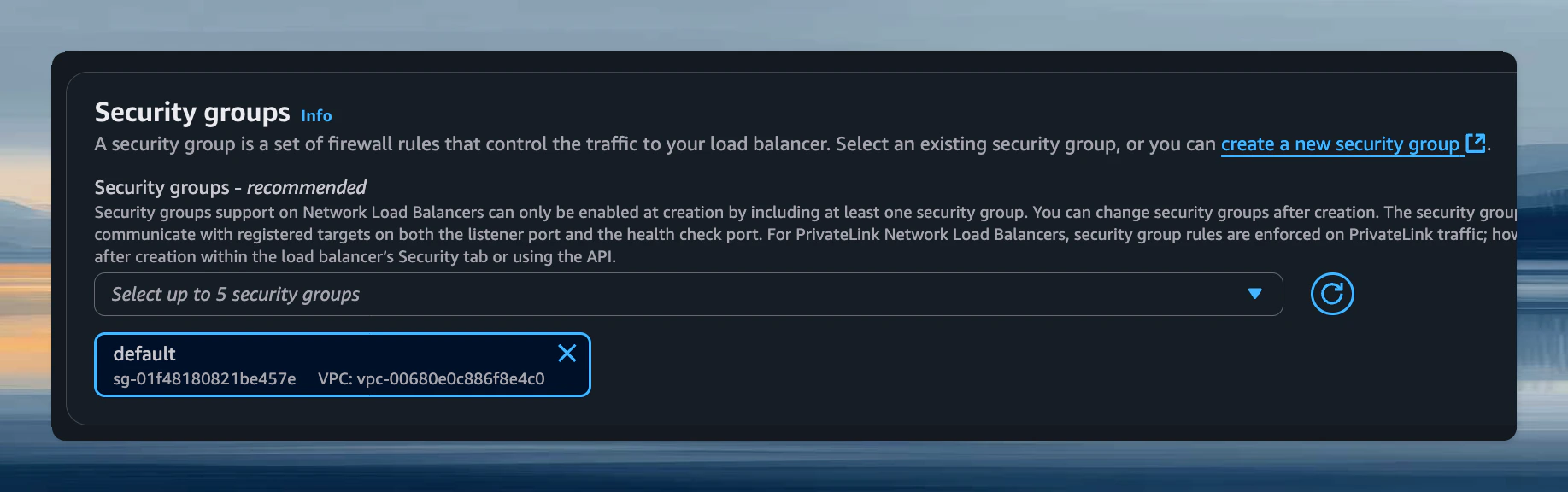 Load Balancer Security Groups