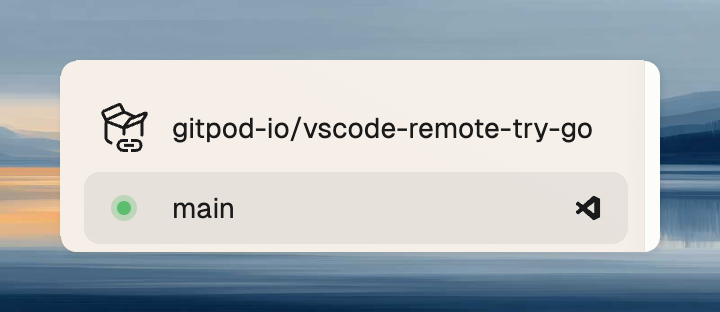 Environment sidebar showing VS Code icon to open