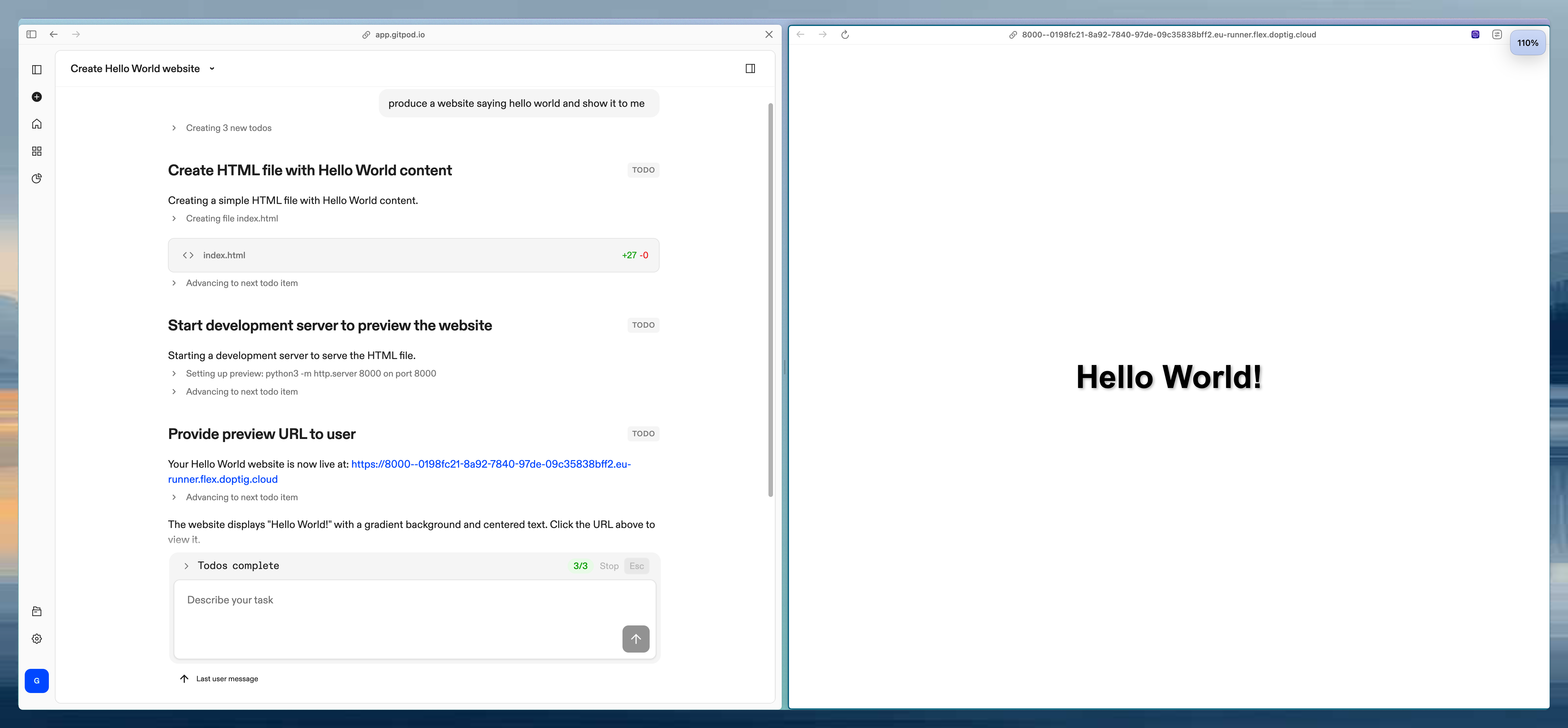 Ona providing a preview of frontend changes