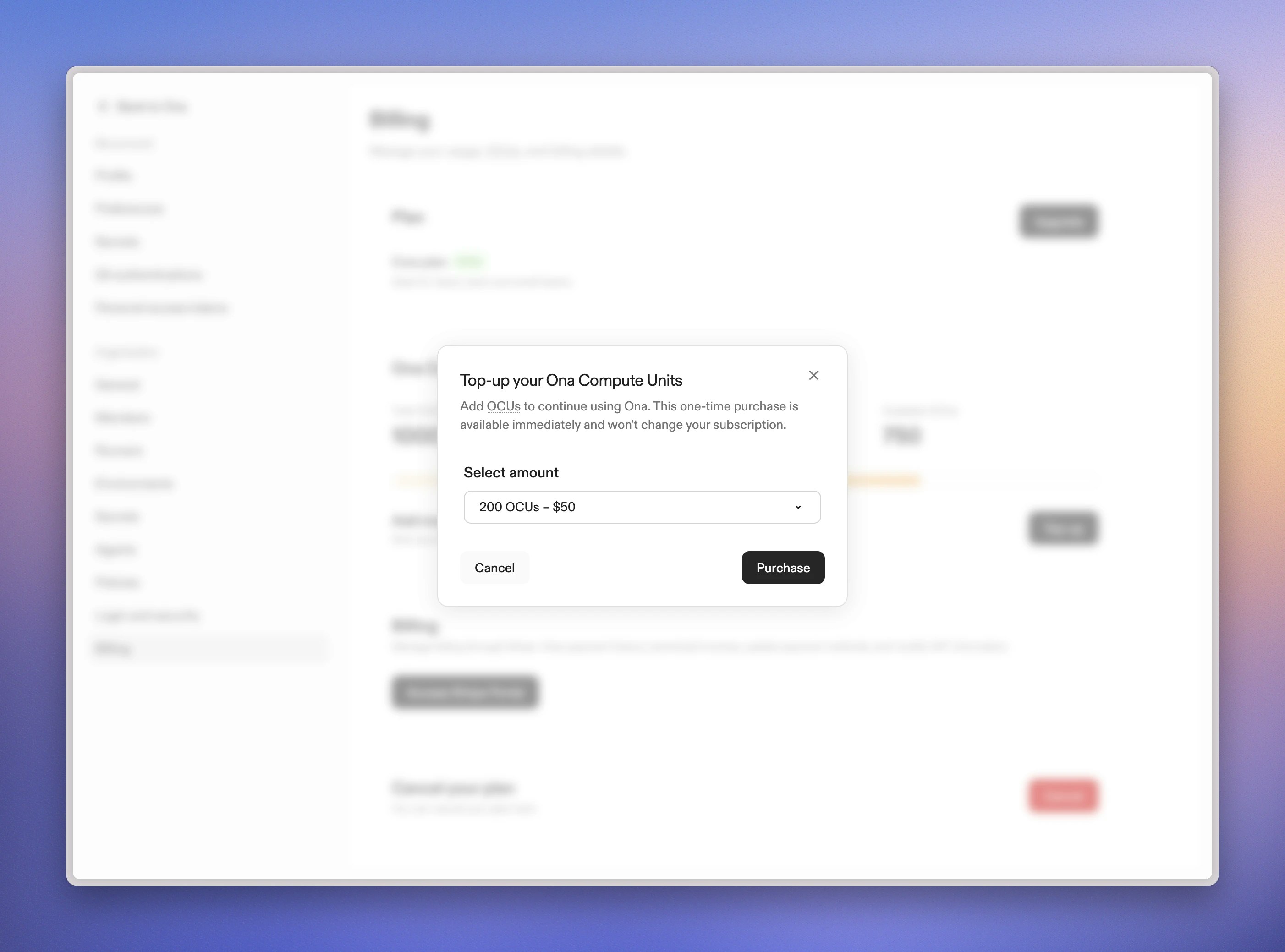 Manual credit top-up interface